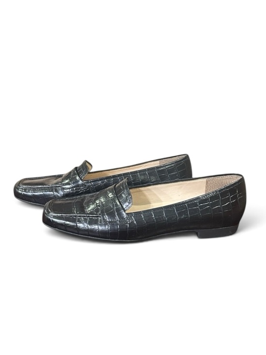 Rockport Shoes - Rockport Embossed Square Toe Leather Loafers Black Size 7